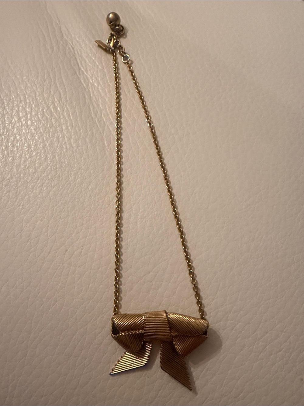 kate spade gold-tone bow pendant necklace